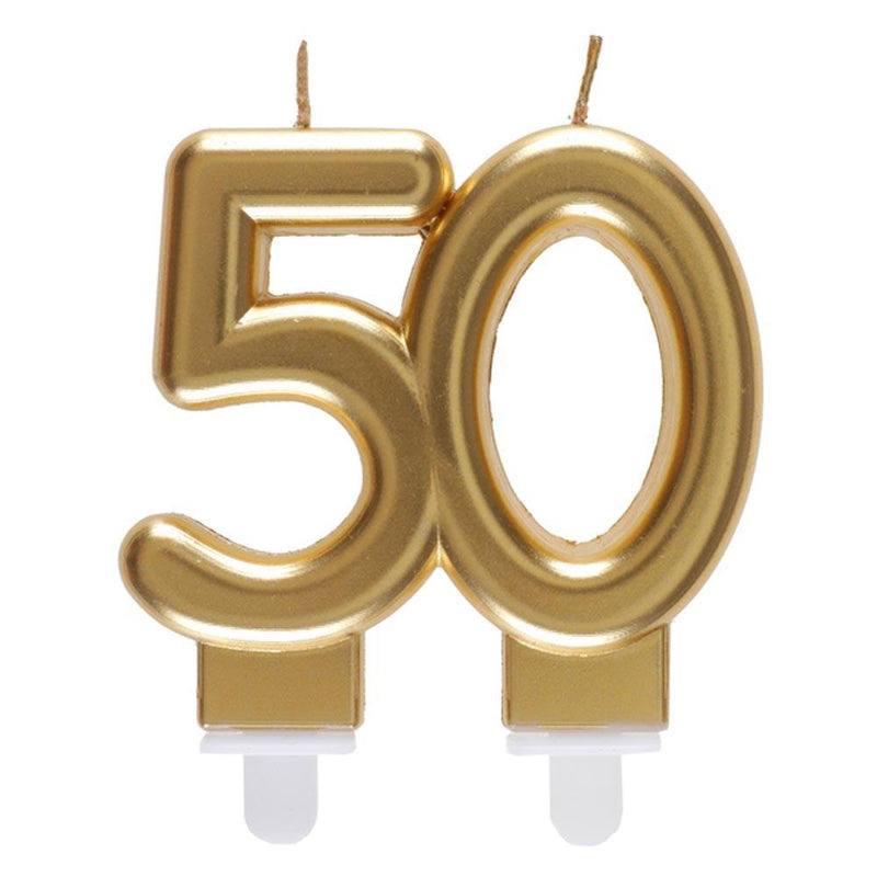 50th Birthday Gold Candle