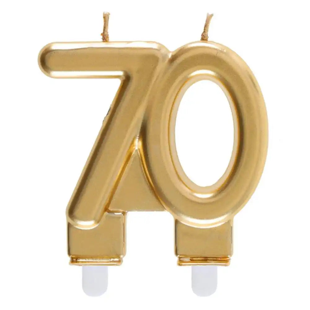 70th Birthday Gold Candle Milestone