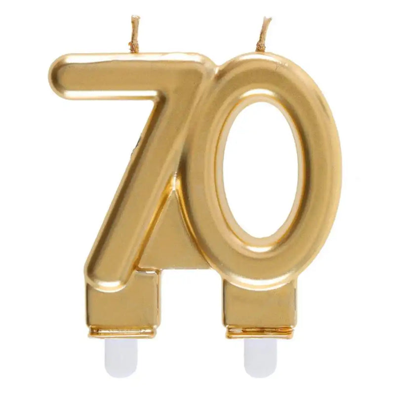 70th Birthday Gold Candle Milestone
