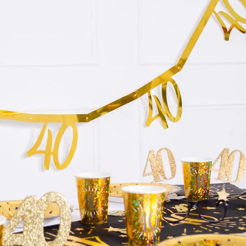 40th Birthday Gold Bunting Milestone