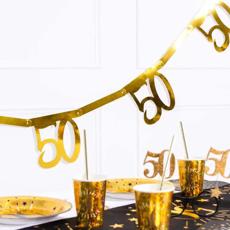 50th Birthday Gold Bunting Milestone
