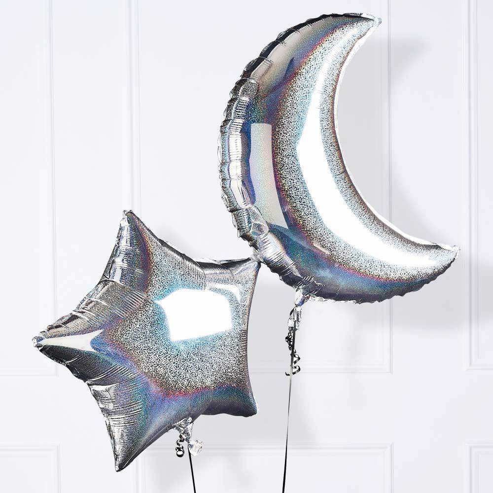 Star & Moon Balloons (x2) Kids Party