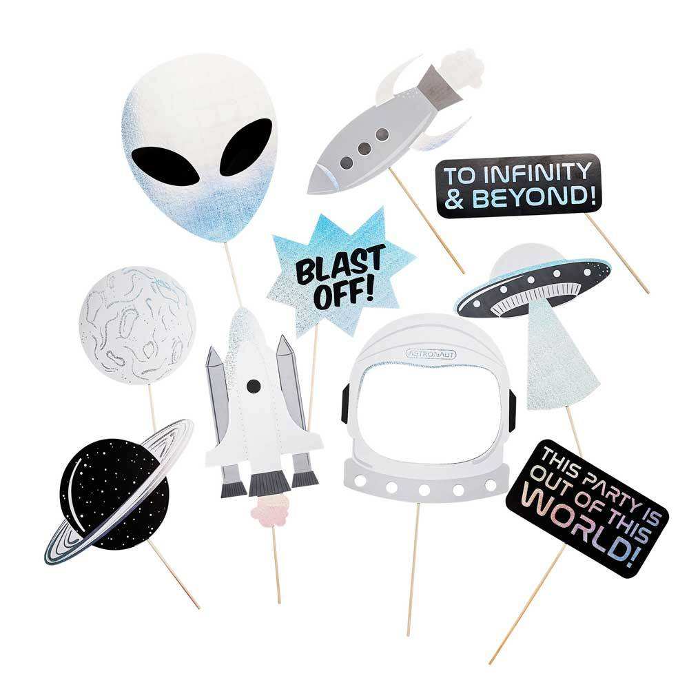 Blast Off Photo Booth Props (x10) Kids Party