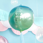 Ombre Foil Balloon Ball Blue & Green