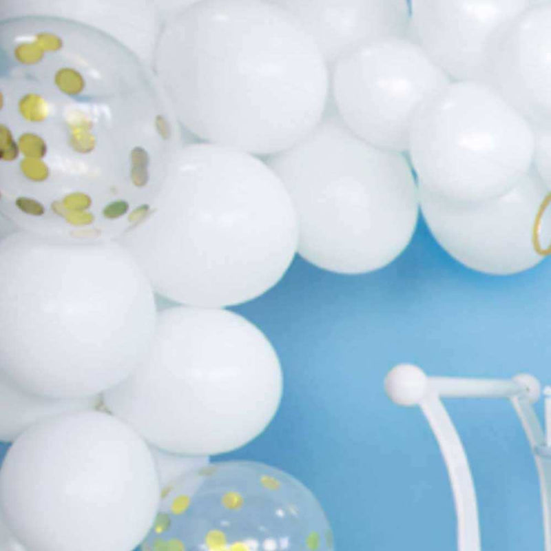 Metallic Pure White Strong Small Balloons (x100) General Party