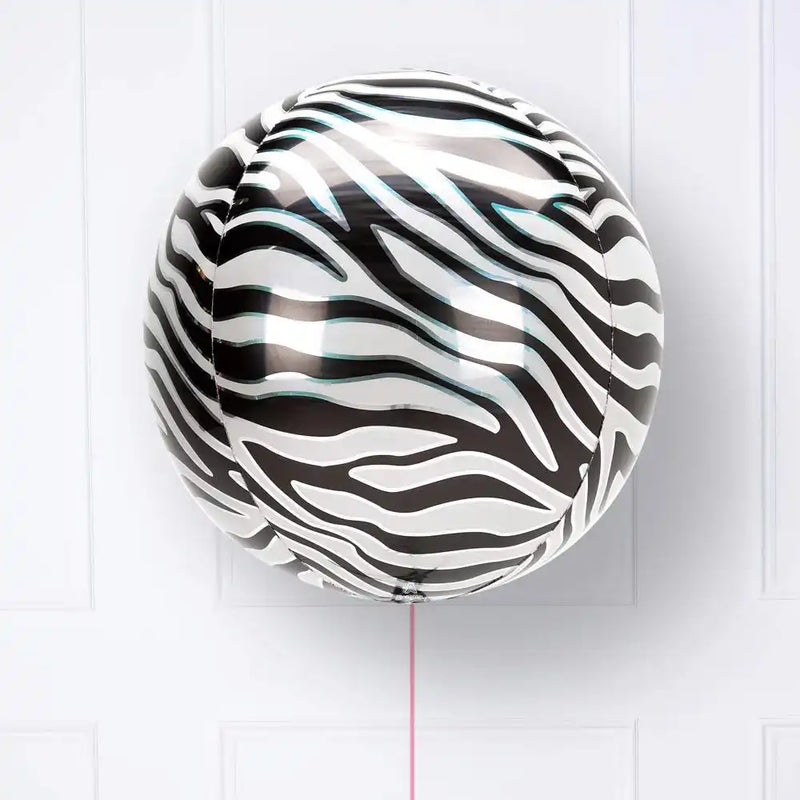 Zebra Print Orb Foil Balloon Kids Party