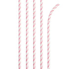 Striped Eco-Flex Paper Straws - Pastel Pink (x24)