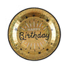 Happy Birthday Black & Gold Plates (x10) General Party