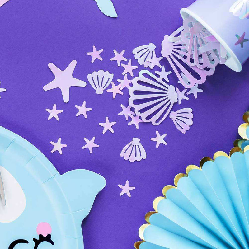 Iridescent Sea-Shaped Confetti Kids Party