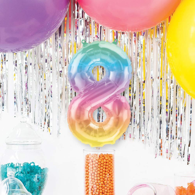 Air-Fill Ombre 16" Number 8 Balloon