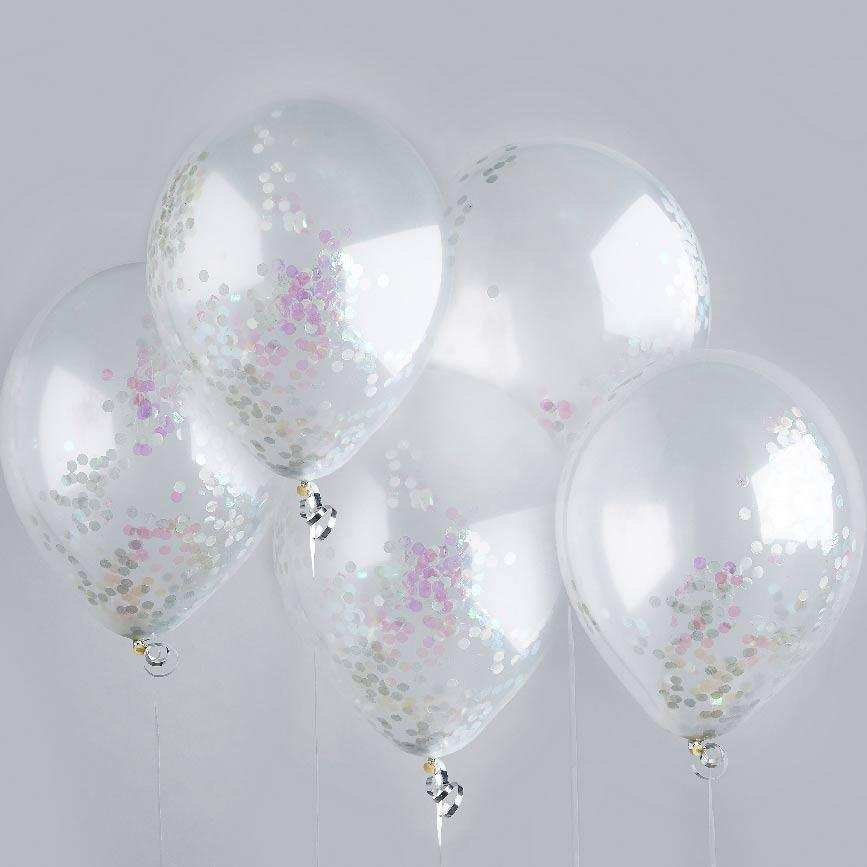 Iridescent Confetti Balloons (x5) General Party