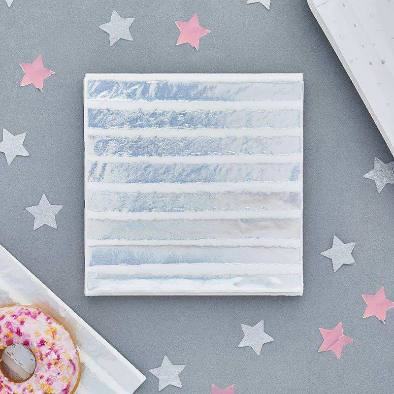 Iridescent Striped Napkins (x20) General Party