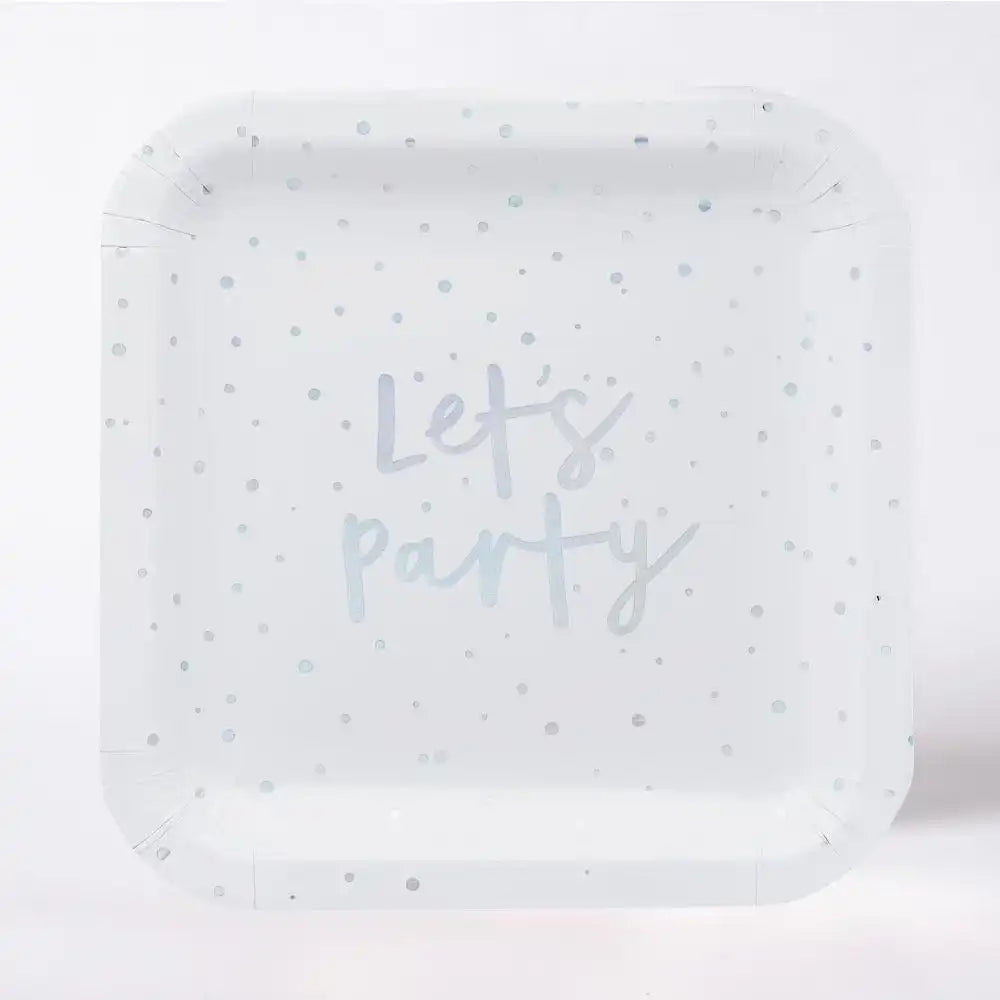 Iridescent 'Let's Party' Paper Plates (x10) General Party