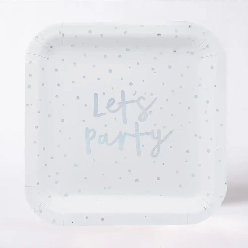 Iridescent 'Let's Party' Paper Plates (x10) General Party