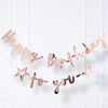 Rose Gold Happy Birthday to you Banner General Party