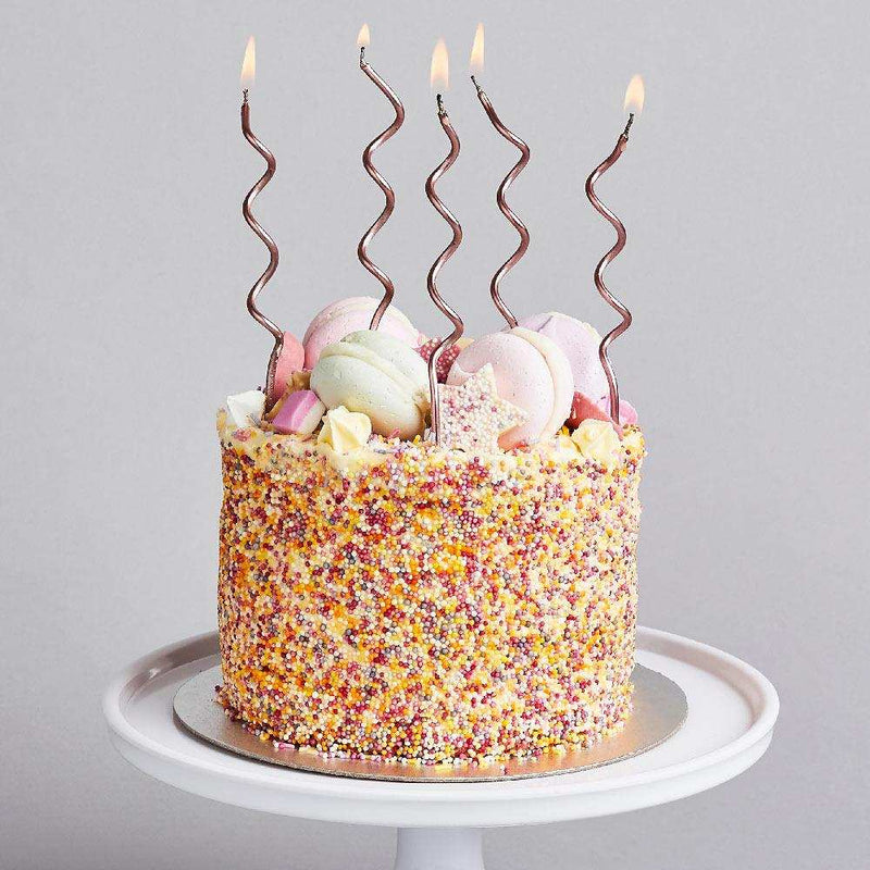 Rose Gold Curly Candles (x12) General Party