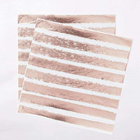 Rose Gold Striped Napkins (x16) General Party