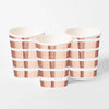 Rose Gold Striped Paper Cups (x8) General Party