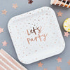 Rose Gold 'Let's Party' Paper Plates (x8) General Party