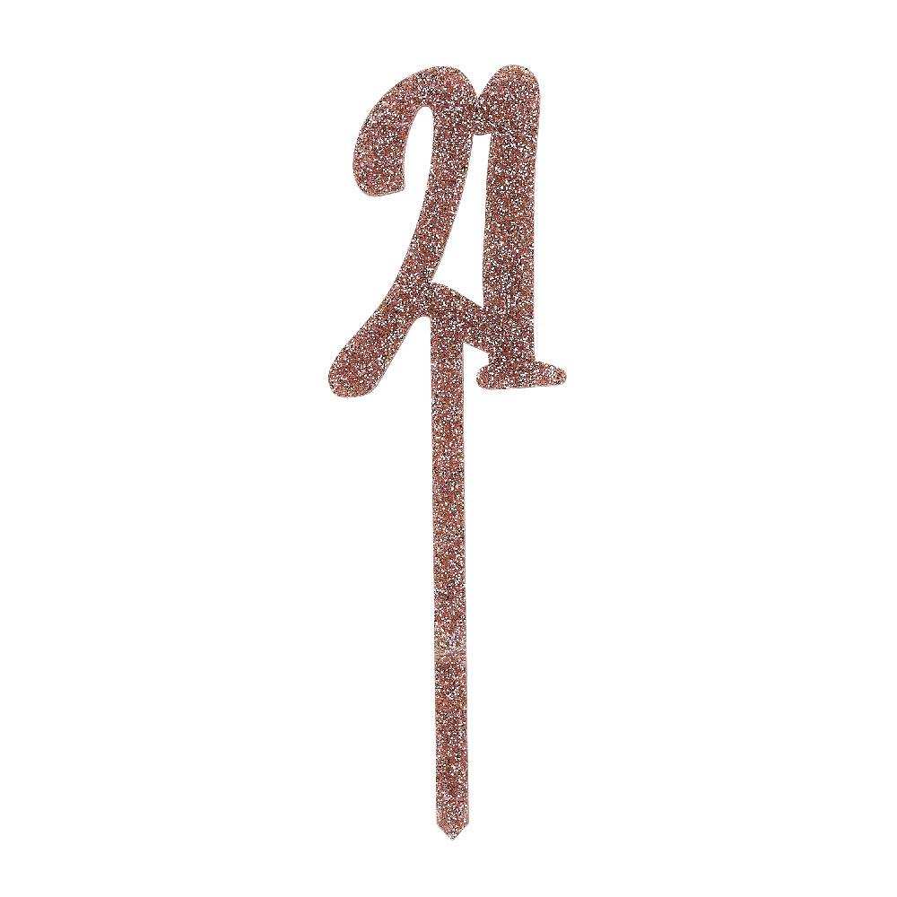 Rose Gold Acrylic '21' Cake Topper Milestone