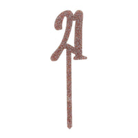 Rose Gold Acrylic '21' Cake Topper Milestone