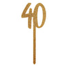 Gold Glitter Acrylic 40 Cake Topper Milestone