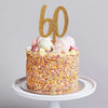 Gold Glitter Acrylic 60 Cake Topper Milestone