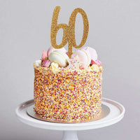 Gold Glitter Acrylic 60 Cake Topper Milestone