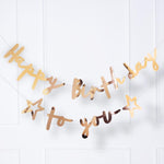 Gold Happy Birthday To You Banner - Double Layered