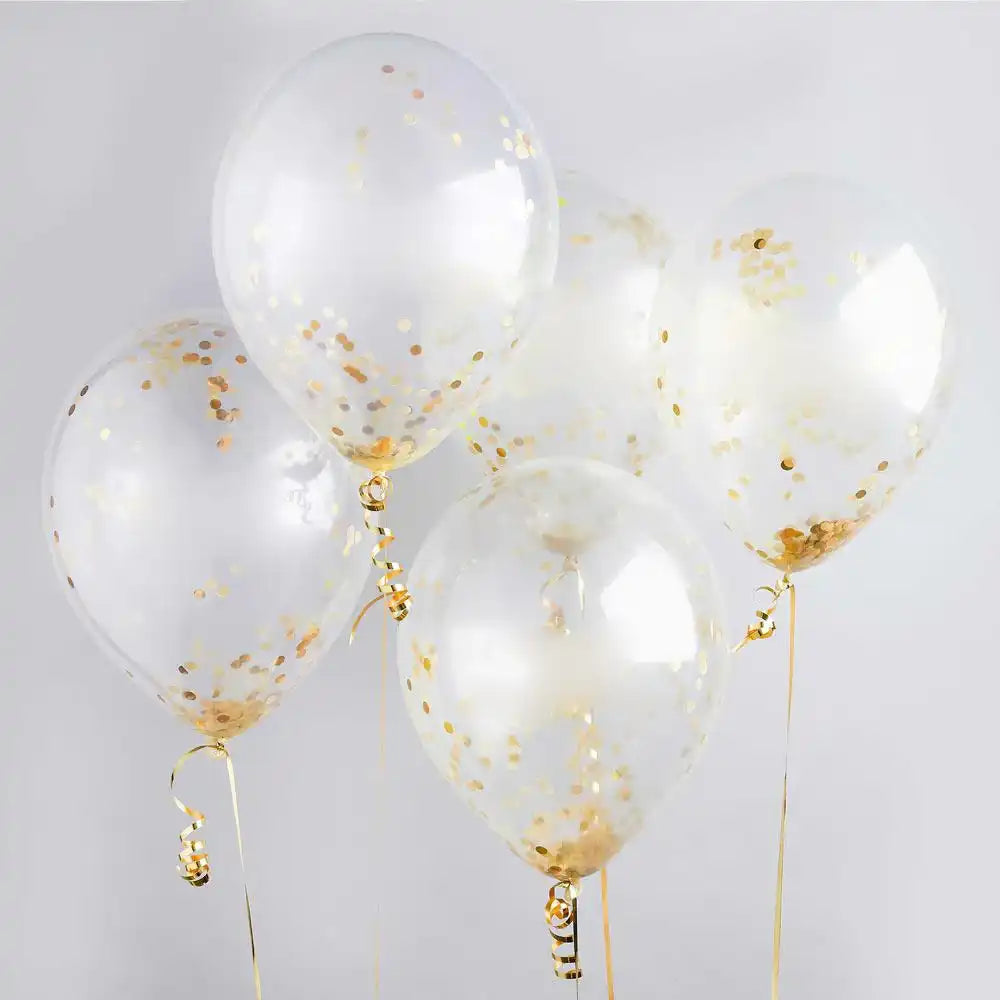Gold Confetti Balloons (x5) General Party
