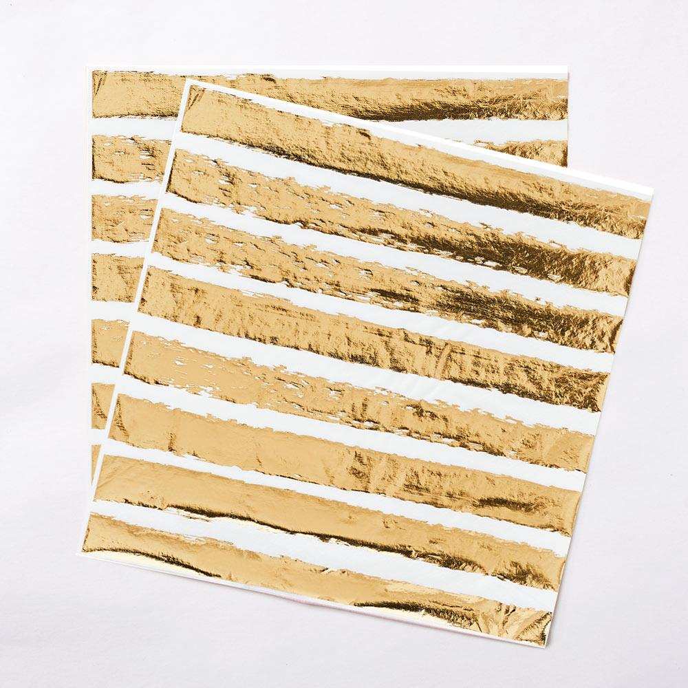 Gold Striped Napkins (x16) General Party
