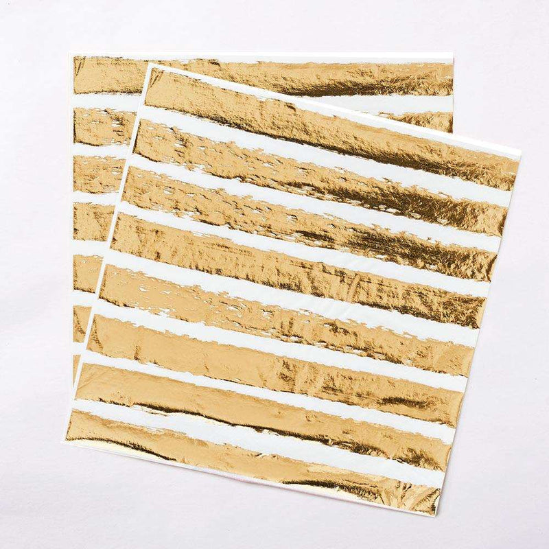 Gold Striped Napkins (x16) General Party