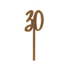 Gold Glitter Acrylic '30' Cake Topper Milestone