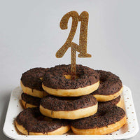 Gold Glitter Acrylic '21' Cake Topper Milestone