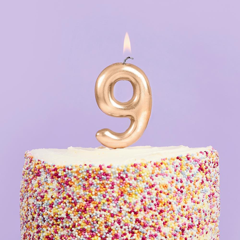 Gold Number 9 Candle General Party