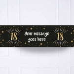 Black & Gold 18th Personalised Party Banner