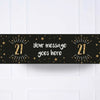 Black & Gold 21st Birthday Personalised Party Banner No None Personalised Banner