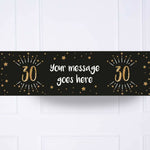 Black & Gold 30th Birthday Personalised Party Banner