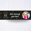 Black & Gold 60th Birthday Personalised Party Banner Yes None Personalised Banner