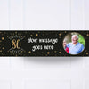 Black & Gold 80th Birthday Personalised Party Banner Personalised Banner