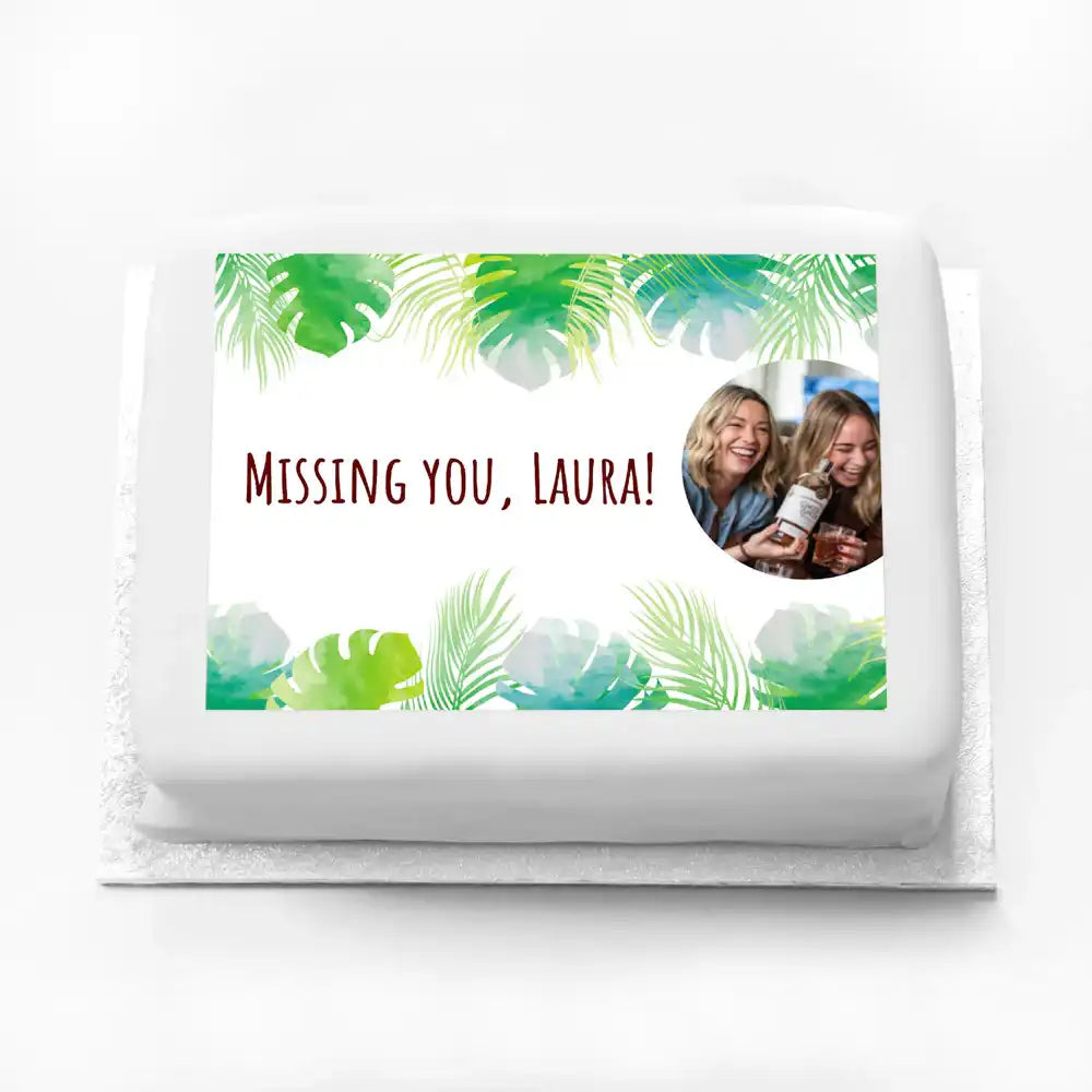 Personalised Photo Cake - Botanical Personalised Cake