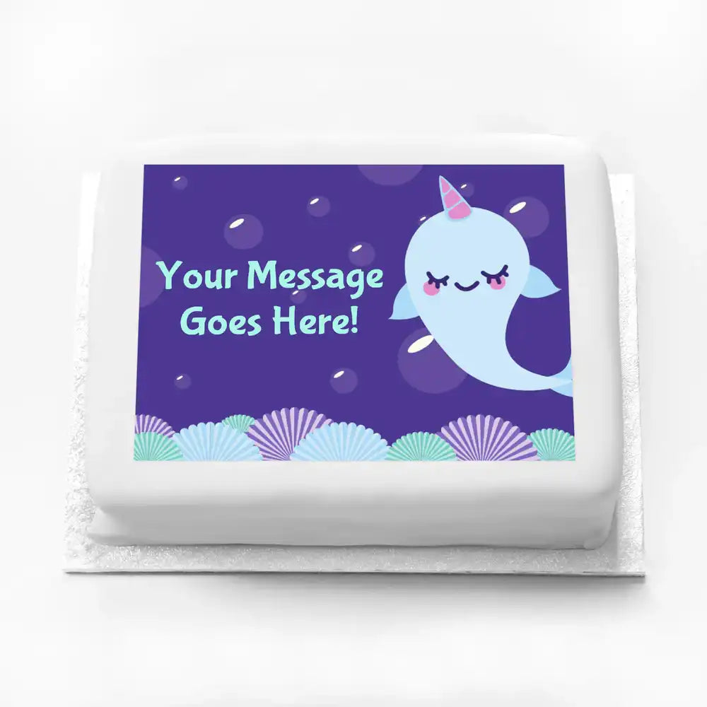 Personalised Photo Cake - Narwhal No Personalised Cake