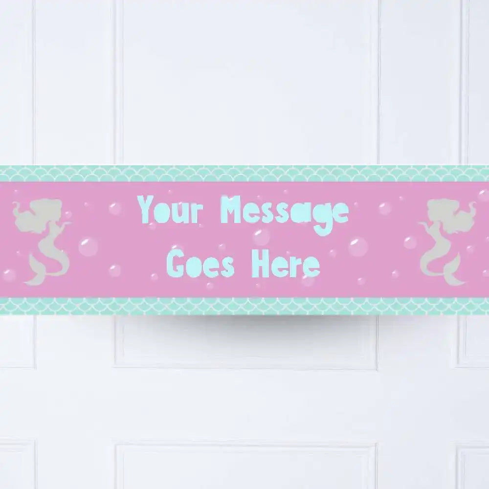 Mermaid Shine Personalised Party Banner No Personalised Banner