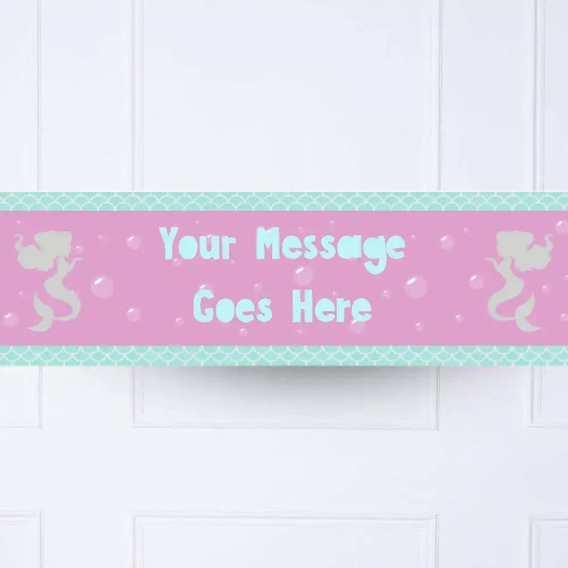 Mermaid Shine Personalised Party Banner No Personalised Banner
