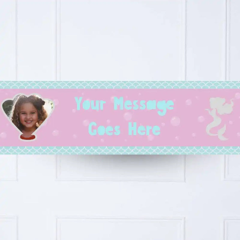 Mermaid Shine Personalised Party Banner Yes Personalised Banner