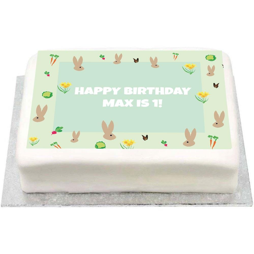 Personalised Photo Cake - Little Bunnies No Personalised Cake