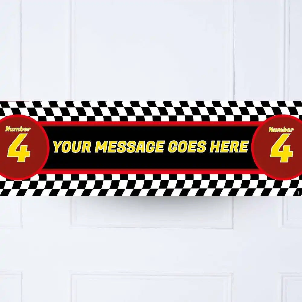 Party Racer Personalised Party Banner No Personalised Banner