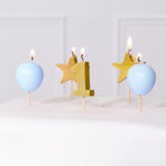 1st Birthday Blue Candle Set