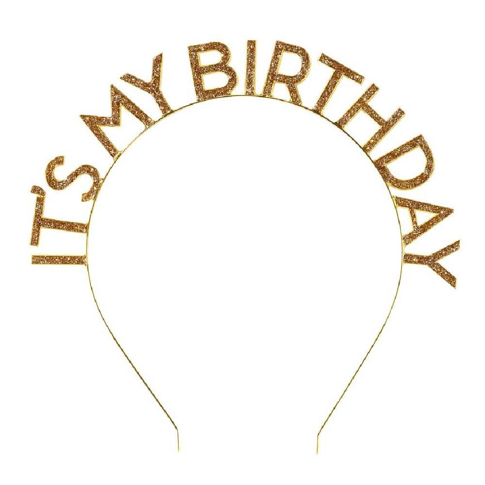 Gold Glitter Its My Birthday Headband General Party