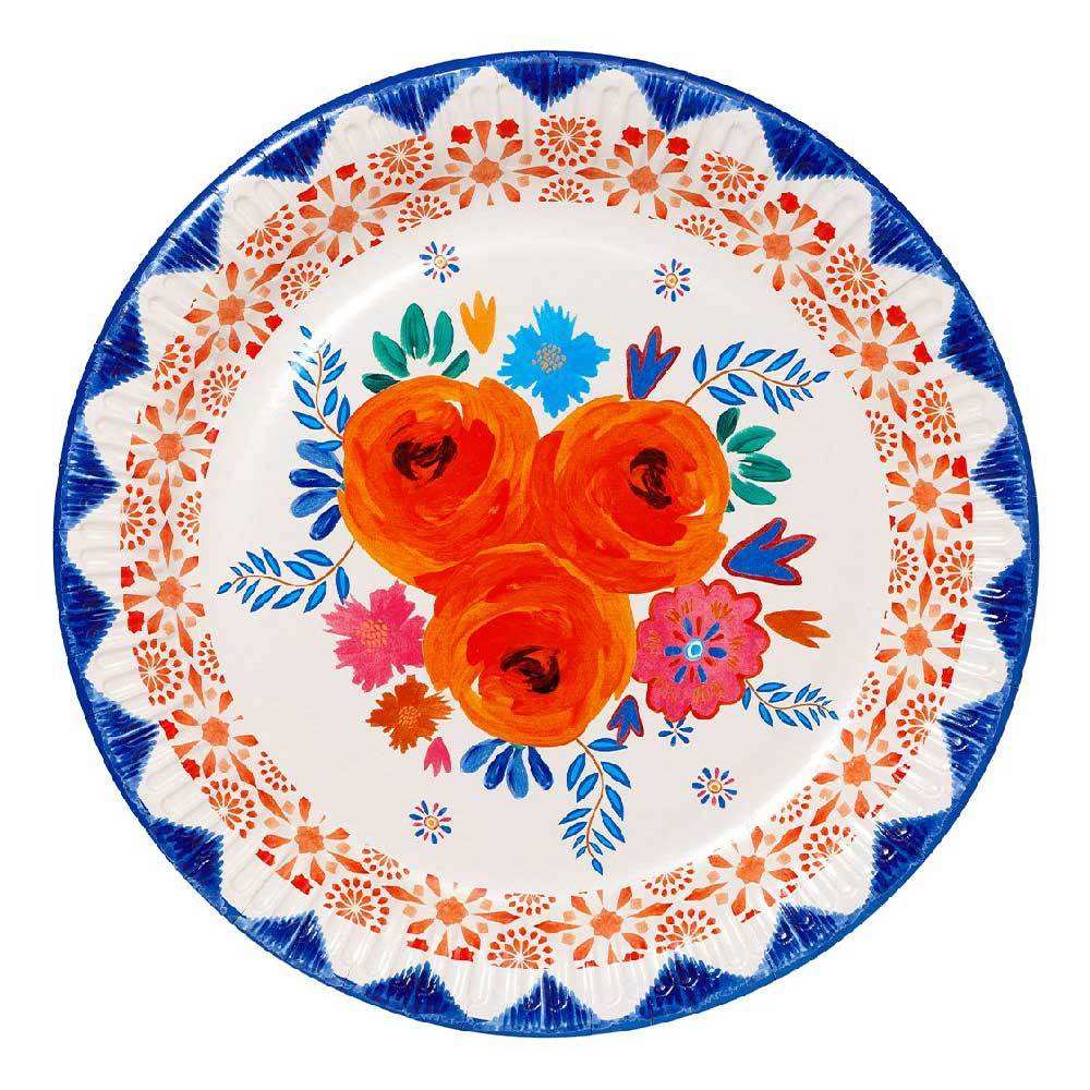 Boho Spice Floral Plates (x12) Summer